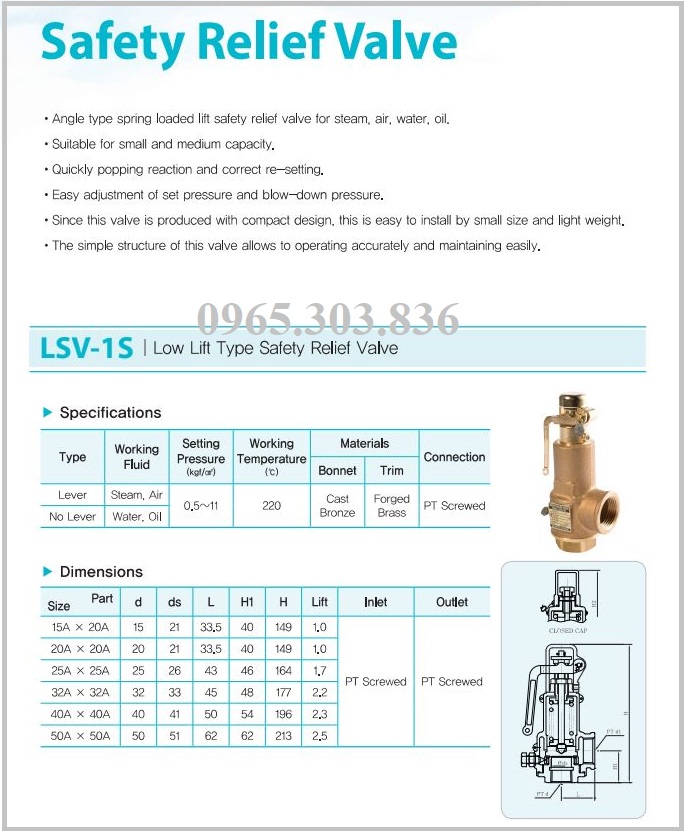 Catalogue van an toàn không tay LSV-1 YNV Hàn Quốc