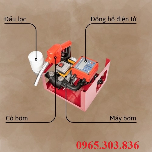 Cấu tạo bộ Kit bơm xăng dầu gắn đồng hồ điện tử