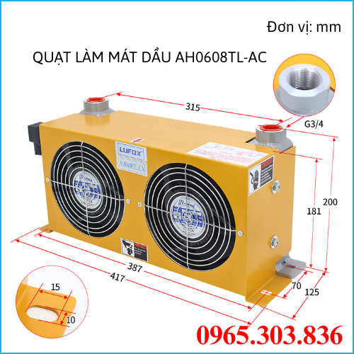 Cấu tạo chính quạt làm mát dầu AH0608TL – CA