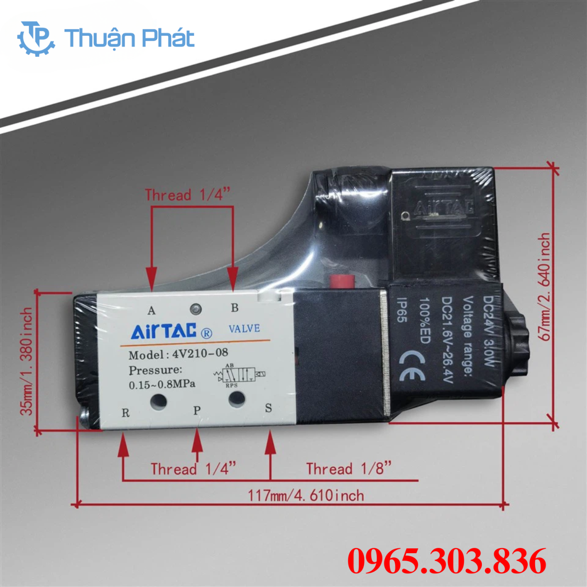Cấu tạo chính van điện điện từ khí nén Airtac