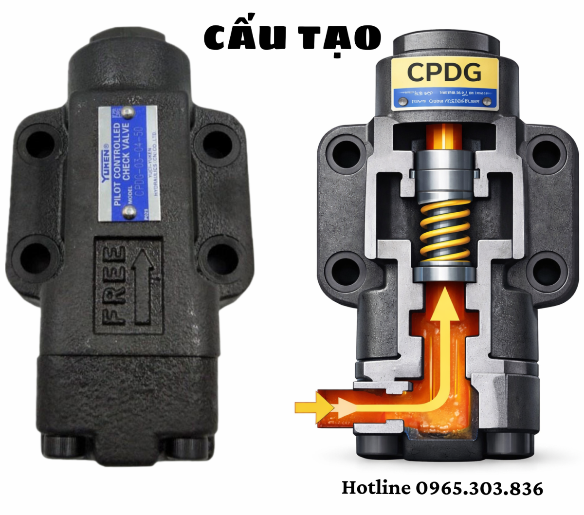 Cấu tạo, nguyên lý hoạt động van một chiều thuỷ lực CPDG Series