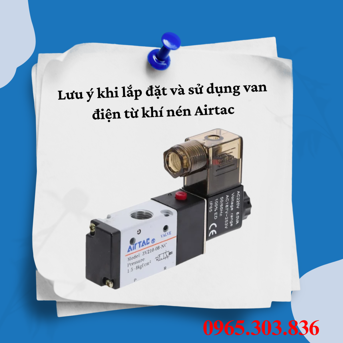 Lưu ý khi lắp đặt và sử dụng van điện từ khí nén Airtac