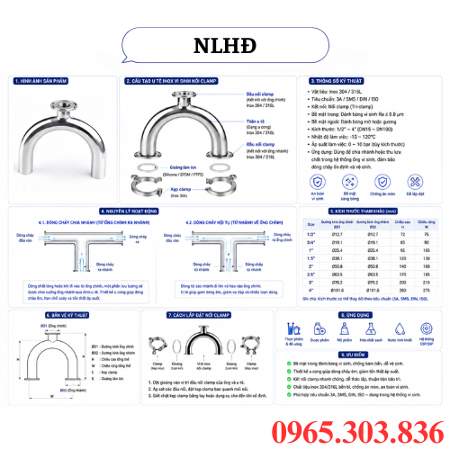 Nguyên lý hoạt động u tê inox vi sinh nối clamp