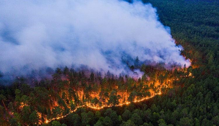 Sự suy giảm khí oxy trong tự nhiên do cháy rừng, núi lửa...