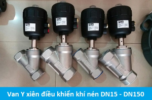 Van y xiên điều khiển khí nén DN65, DN80, DN100, DN125, DN150